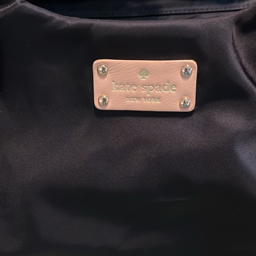 Kate Spade navy nylon bag a leather large shoulder bag - Picture 3 of 15